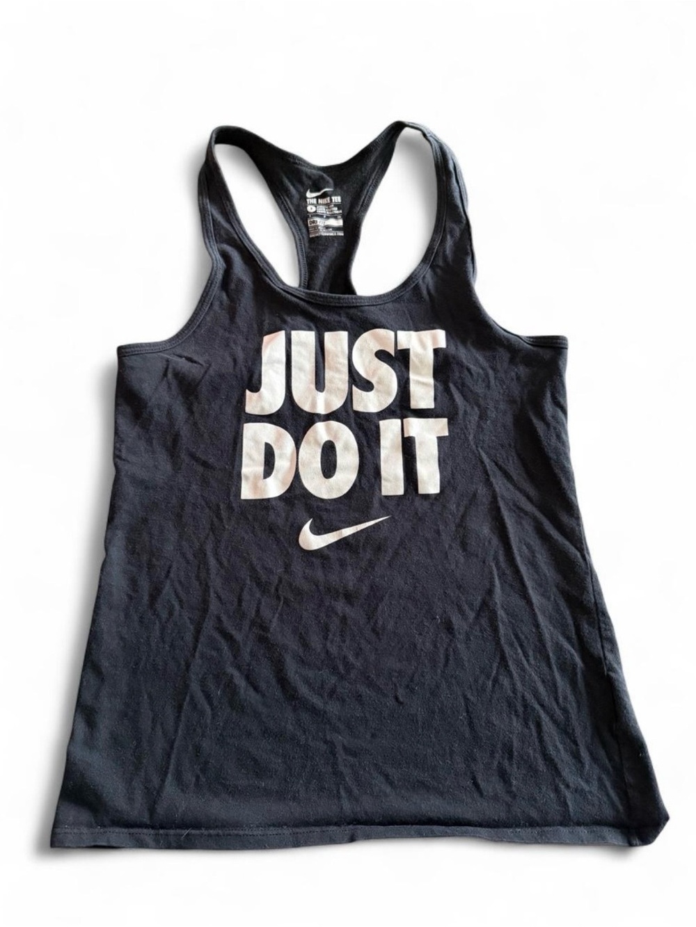 Nike Black Racerback Tank with 'JUST DO IT' Graphic